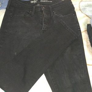 High wasted regular black jeans